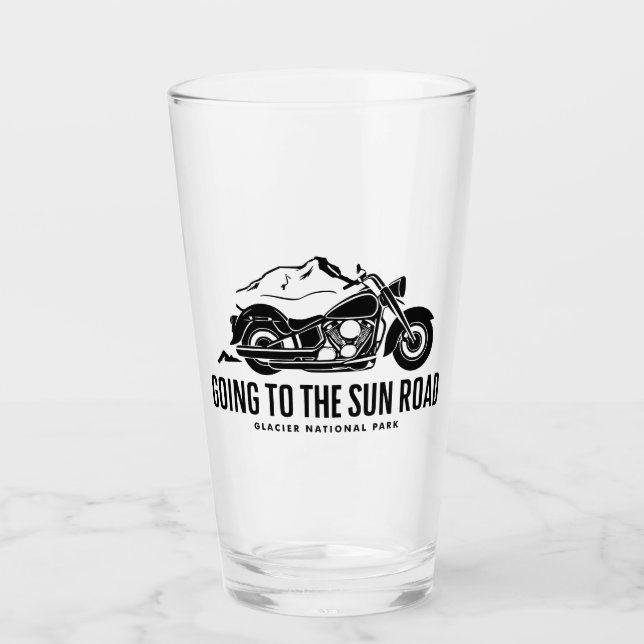 Going To The Sun Road Montana Motorcycle Glass (Front)