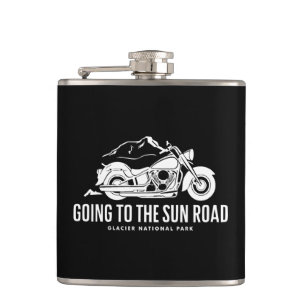 Going To The Sun Road Montana Motorcycle Hip Flask
