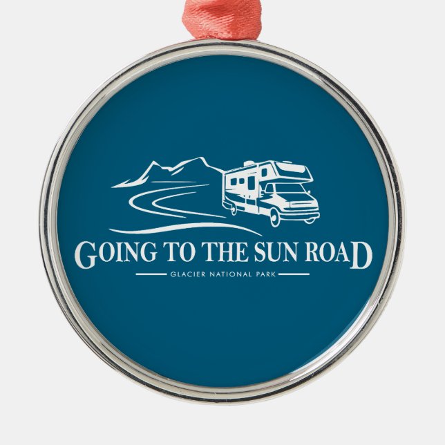 Going To The Sun Road Montana Recreational Vehicle Metal Ornament (Front)