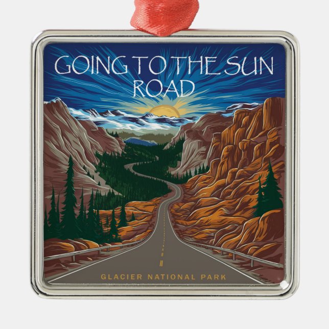 Going To The Sun Road Montana Vista Metal Ornament (Front)