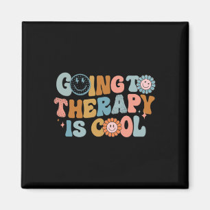 Going To The Therapy Is Cool Retro Feminist Magnet