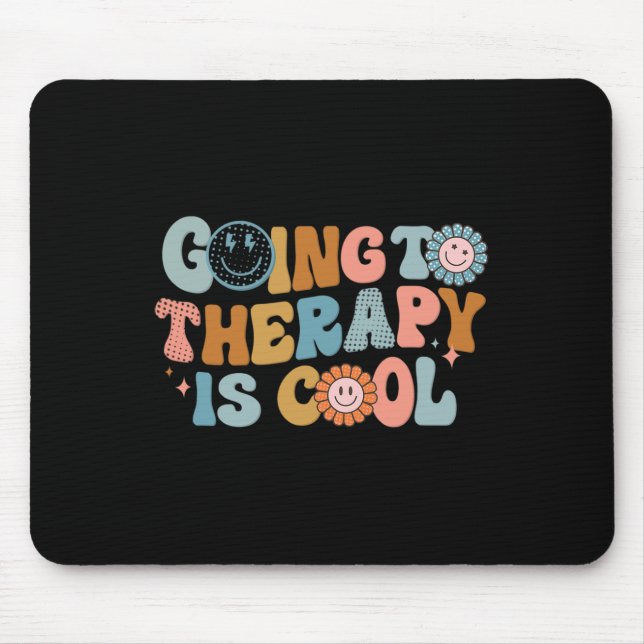 Going To The Therapy Is Cool Retro Feminist  Mouse Pad (Front)