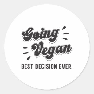 Going Vegan Veganism Vegetables Animals Funny Gift Classic Round Sticker
