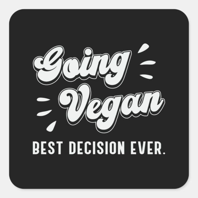 Going Vegan Veganism Vegetables Animals Gift Idea Square Sticker (Front)