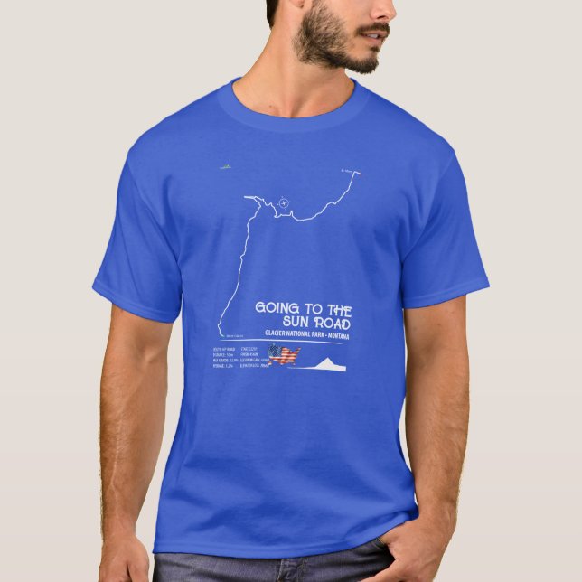 Goingohe Sun Road USA Glacier NP Motorcycle RV Car T-Shirt (Front)