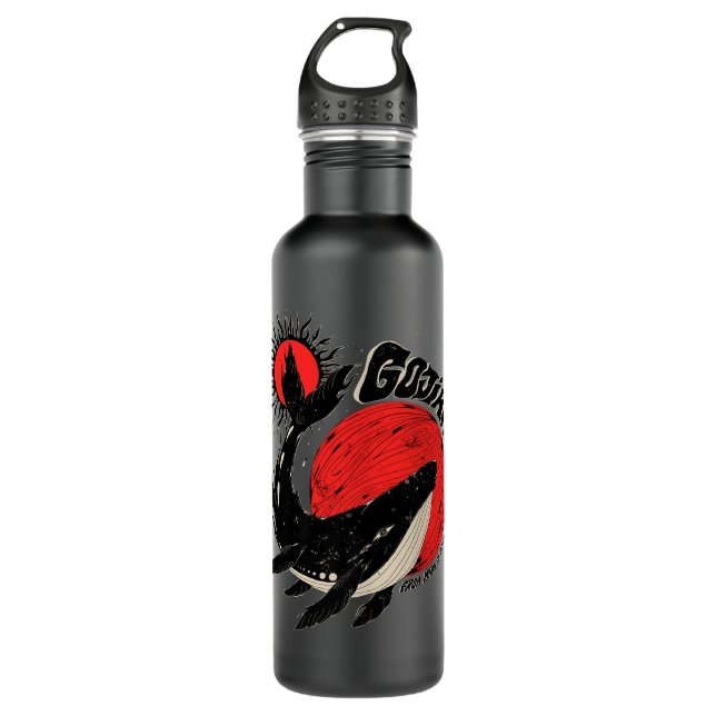 Gojira Whale Sun Moon Premium  710 Ml Water Bottle (Front)