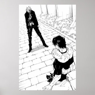 Gojo confronts Toji Jujutsu Kaisen Manga Panel Poster