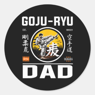 Goju-ryu Karate Dad For Dads With Karate Pion Classic Round Sticker