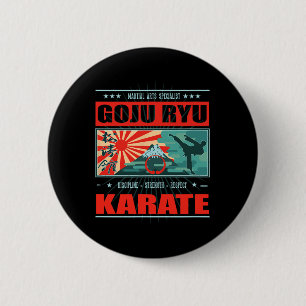 Goju Ryu Karate Kanji  6 Cm Round Badge