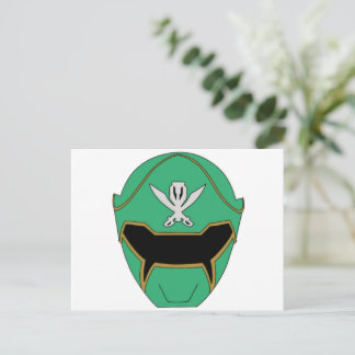 Gokai Super Mega Green Helmet Postcard