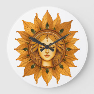 Gol Bano Collection   Persian Golden Sun Wall Cloc Large Clock
