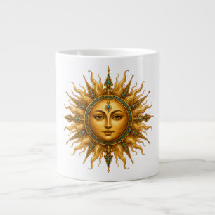 Gol Bano Collection Persian Golden Sun Wall Cloc Large Coffee Mug