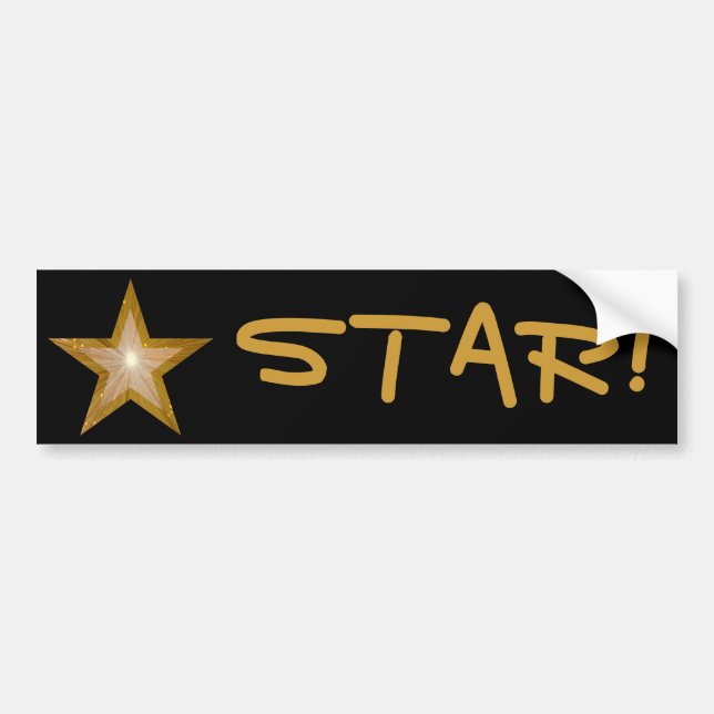 Gol Star 'STAR!' bumper sticker black (Front)