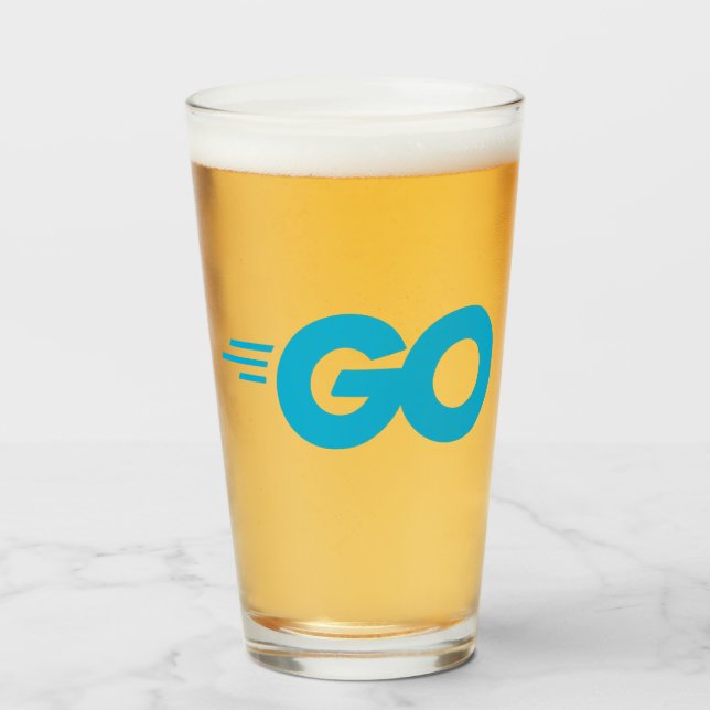 Golang Logo (Go Programming Language) Glass (Front Filled)