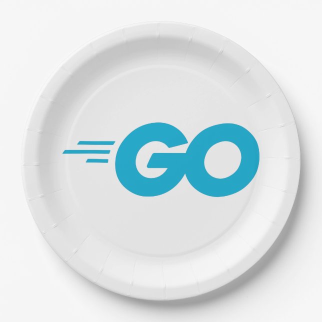 Golang Logo (Go Programming Language) Paper Plate (Front)