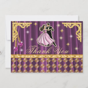 Gold 18th Birthday Thank You with Dancers  Card