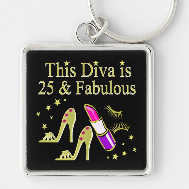 GOLD 25 AND FABULOUS DIVA DESIGN KEY RING (Front)