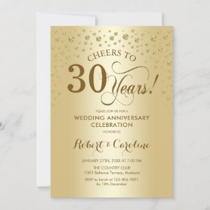 Gold 30th Anniversary Celebration Invitation