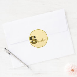Gold 3D Letter S Stickers