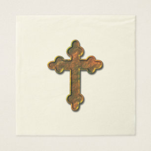 Gold 3D Looking Cross Napkin