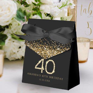 Gold 40th Diamonds Birthday Party Favour Box