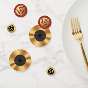 Gold 45 RPM Vinyl Record Confetti – Retro Music Pa