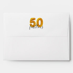Gold 50 & Fabulous Modern 50th Birthday Envelope