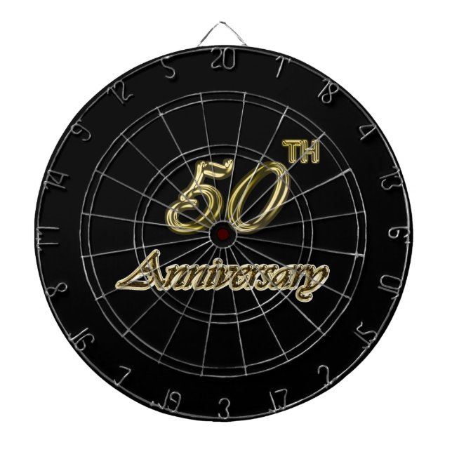 Gold 50th Anniversary Dartboard (Front)
