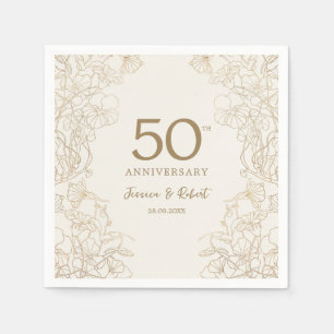 Gold 50th Anniversary Napkin