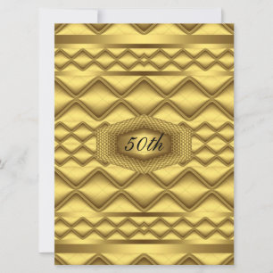 Gold 50th Birthday Anniversary Party Invitation