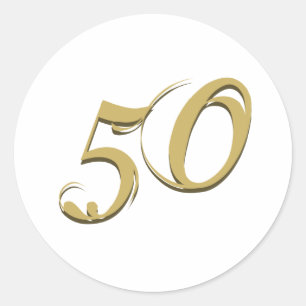 Gold 50th Birthday Gifts Classic Round Sticker