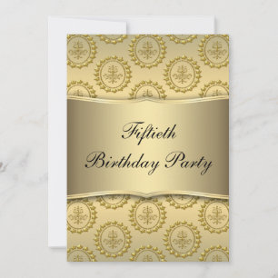 Gold 50th Birthday Party Invitation