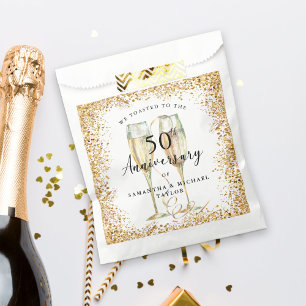 Gold 50th Wedding Anniversary Favour Bag