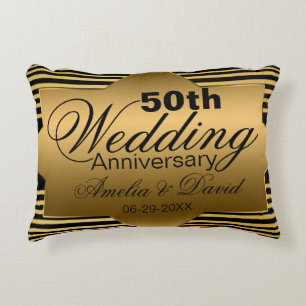 Gold 50th Wedding Anniversary Gift Decorative Cushion