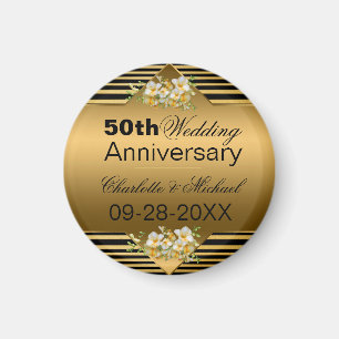 Gold 50th Wedding Anniversary Magnet