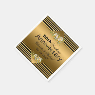 Gold 50th Wedding Anniversary Napkin