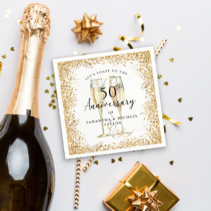 Gold 50th Wedding Anniversary Napkin