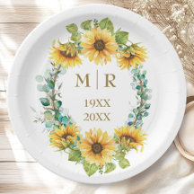 Gold 50th Wedding Anniversary Sunflower Floral