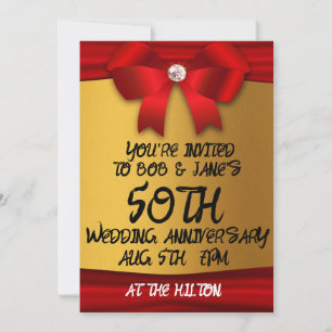 GOLD 50TH WEDDING ELEGANT CUSTOM INVITATIONS