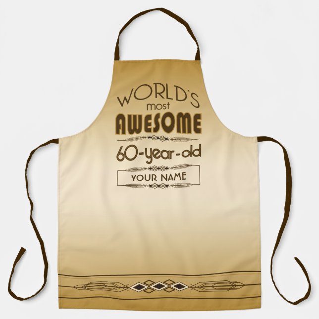 Gold 60th Birthday Celebration World Best Fabulous Apron (Front)