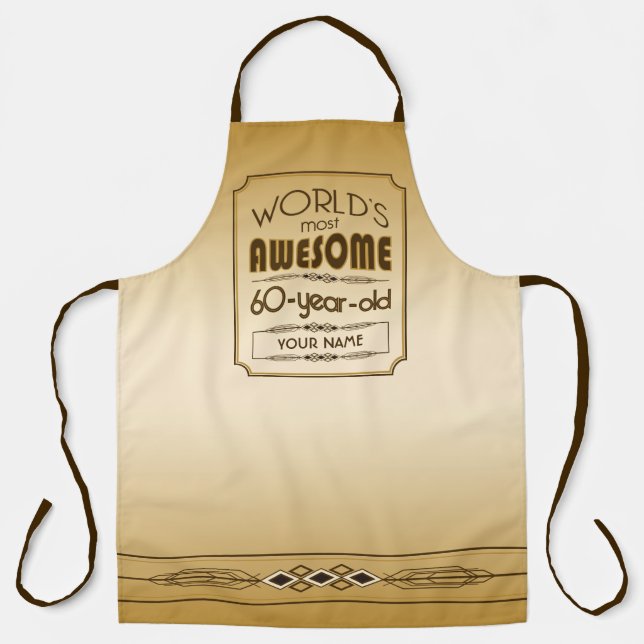 Gold 60th Birthday Celebration World Best Fabulous Apron (Front)
