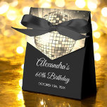 Gold 60th Birthday Party 70's Disco Ball Favour Box<br><div class="desc">Elevate your 60th birthday celebration with our Gold 70's Disco Ball Favour Box, designed to add a pop of colour and retro flair to your party. This favour box is the perfect complement to a disco-themed bash or any event where you want to infuse a touch of '70s nostalgia. In...</div>