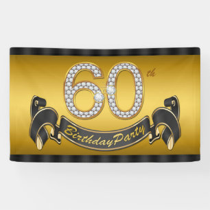 Gold 60th Birthday Party Banner