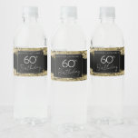 Gold 60th Birthday Party  Water Bottle Label<br><div class="desc">All text is adjustable and easy to change for your own party needs. Great elegant birthday party water bottle labels. Faux gold paint strokes.</div>