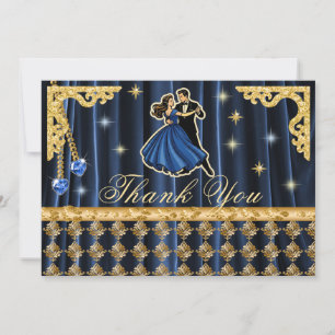 Gold 60th Birthday Thank You with Dancers  Card
