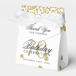 Gold 70th Birthday Thank You Confetti Favour Box