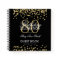 Gold 80th Birthday Guestbook Confetti Black