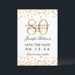 Gold 80th Birthday Party Save the Date Details Invitation<br><div class="desc">Elegant "70th Birthday Party" design with faux glitter confetti & details text. Easy to use and easy to personalise. Order Today!</div>