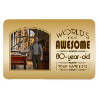 Gold 80th Birthday World’s Best Custom Photo Frame