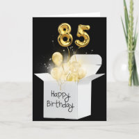 Gold 85th Birthday Balloons In White Box